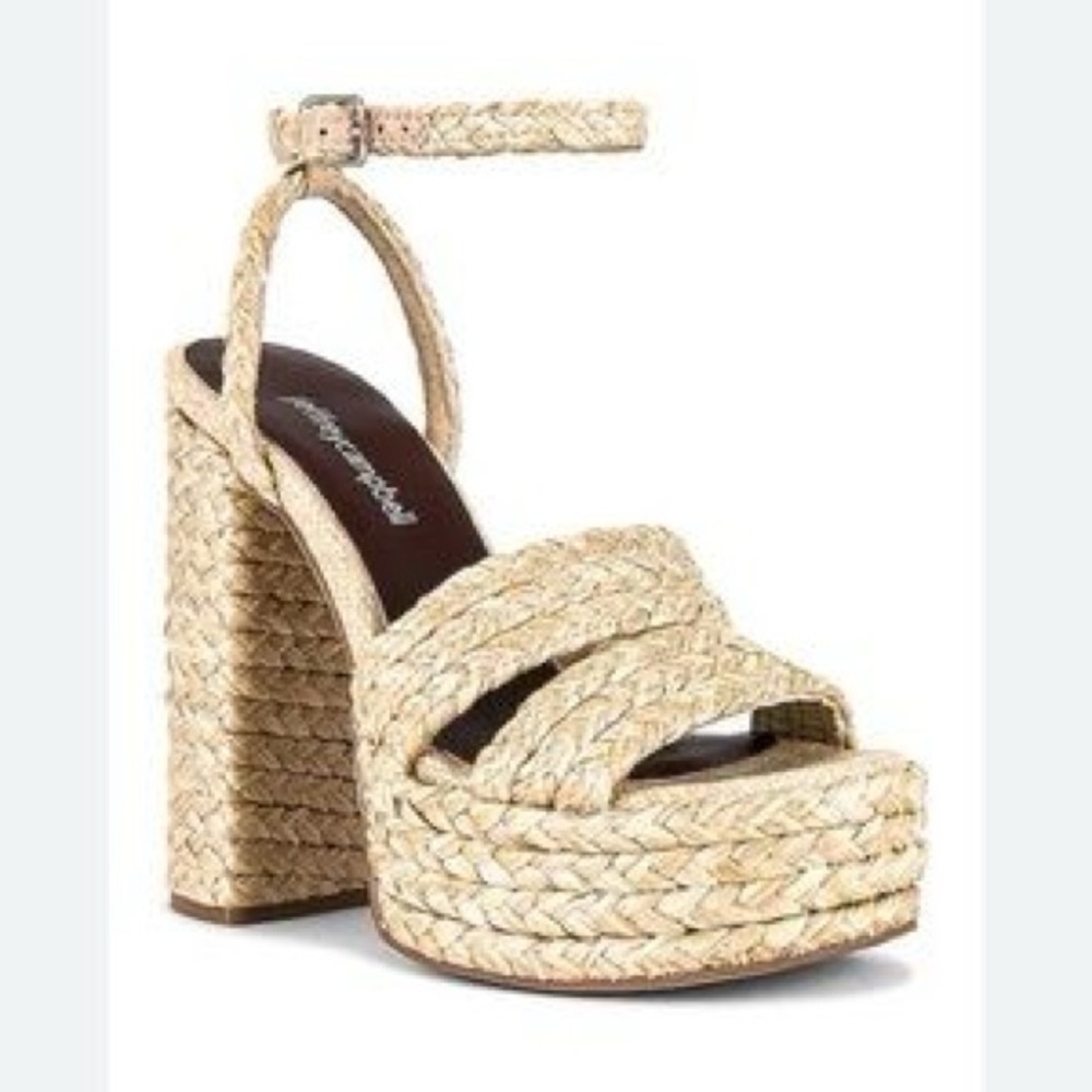 Jeffrey Campbell Braided Tan Platform Heels